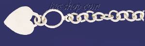 Sterling Silver 7" Heart Bracelet 9mm