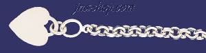 Sterling Silver 9" Heart Bracelet 7mm