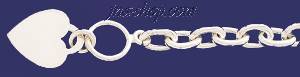 Sterling Silver 7" Heart Bracelet 8mm