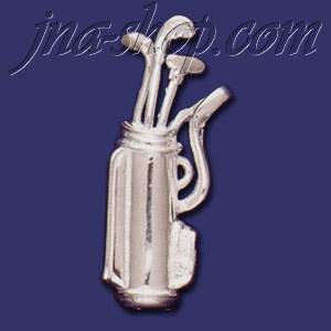 Sterling Silver Golf Bag & Clubs Brooch Pin