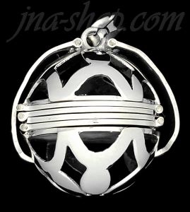 Sterling Silver 6-Picture Photo Ball Openwork Design Locket Pendant