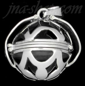 Sterling Silver 4-Picture Photo Ball Openwork Design Locket Pendant