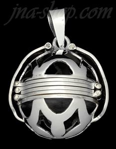 Sterling Silver 6-Picture Photo Ball Openwork Design Locket Pendant