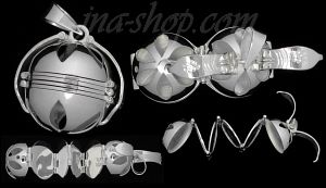 Sterling Silver 6-Picture Photo Ball Openwork Design Locket Char