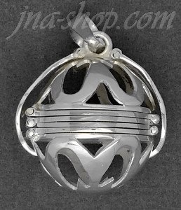 Sterling Silver 6-Picture Photo Ball Openwork Design Locket Pendant