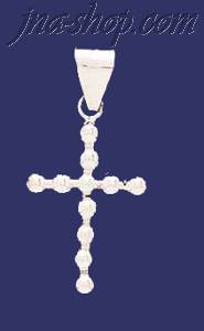 Sterling Silver Bead Cross Charm Pendant