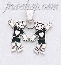 Sterling Silver Boys Charm Pendant