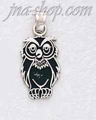 Sterling Silver Owl Charm Pendant