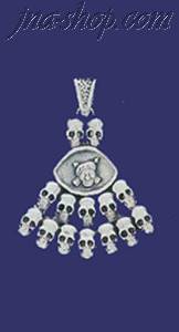 Sterling Silver Skulls Charm Pendant