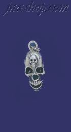 Sterling Silver Skull w/Small Skull on Forehead Charm Pendant