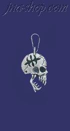 Sterling Silver Skull w/Fangs Charm Pendant