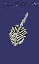 Sterling Silver Feather Genuine American Indian Charm Pendant