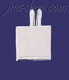 Sterling Silver Square Engravable Charm Pendant