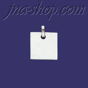 Sterling Silver Engravable Square Charm Pendant