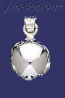 Sterling Silver High Polish Ball Bell Rattle Charm Pendant 16mm