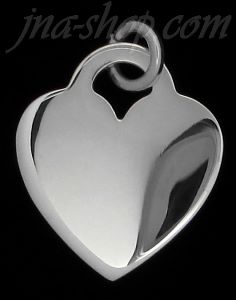 Sterling Silver Engravable Heart Charm Pendant