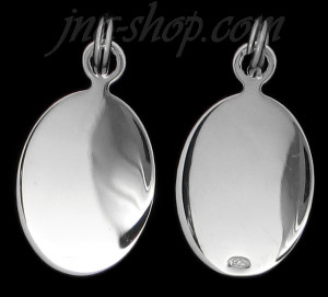 Sterling Silver Engravable Oval Charm Pendant