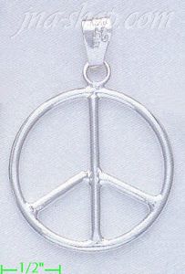 Sterling Silver Peace Sign Charm Pendant