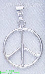 Sterling Silver Peace Sign Charm Pendant