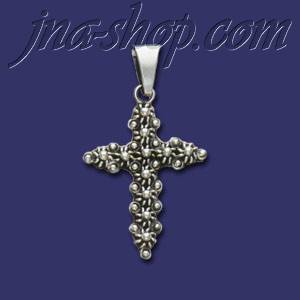 Sterling Silver Cross w/Suns Charm Pendant