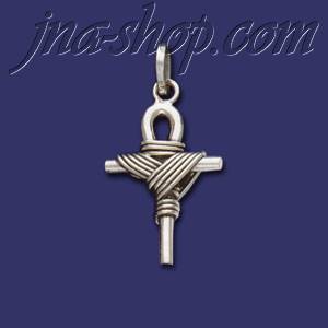 Sterling Silver Cross w/Shroud Charm Pendant