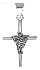 Sterling Silver Cross w/Shroud Charm Pendant