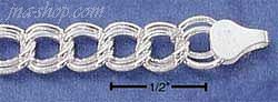Sterling Silver 7" 100 CHARM LINK BRACELET (~7MM)