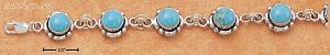 Sterling Silver 7-7.5" ADJ FLOWER CONCHO TURQUOISE LINK BRACELET