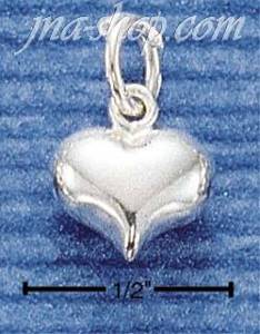 Sterling Silver MINI WIDE PUFF HEART CHARM