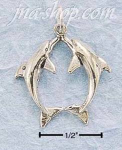 Sterling Silver TWO DOLPHINS TOUCHING NOSES CHARM