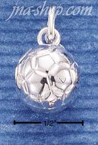 Sterling Silver HP 3D SOCCER BALL CHARM