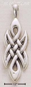 Sterling Silver LARGE ELONGATED CELTIC CHARM