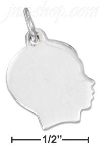 Sterling Silver SIDE VIEW BOY'S PROFILE CHARM