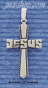 Sterling Silver "JESUS" CROSS CHARM