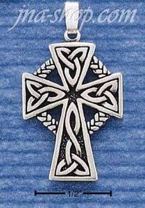 Sterling Silver FANCY CELTIC BRAID CROSS CHARM