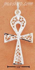 Sterling Silver FILIGREE ANKH CHARM PENDANT