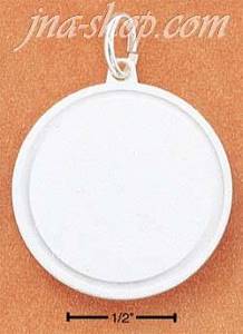 Sterling Silver 24MM ROUND SATIN DISK W/ POLISHED BORDER ENGRAVA