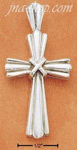 Sterling Silver STRIATED CROSS W/ "X" CENTER CHARM