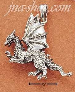 Sterling Silver MEAN LOOKING DRAGON CHARM