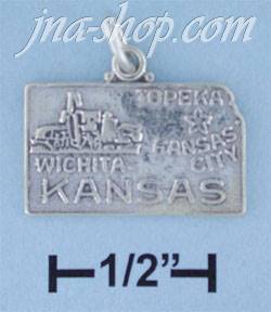 Sterling Silver KANSAS STATE CHARM