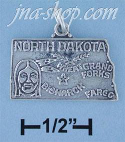 Sterling Silver NORTH DAKOTA STATE CHARM