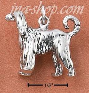 Sterling Silver 3-D AFGHAN HOUND (KASHA) CHARM