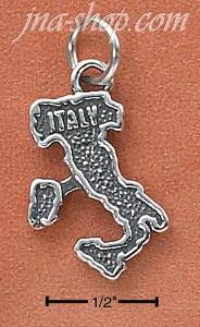 Sterling Silver "ITALY" MAP CHARM