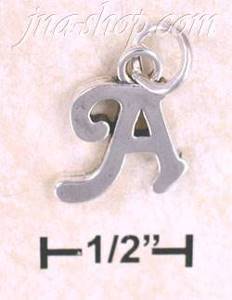 Sterling Silver "A" SCROLLED CHARM