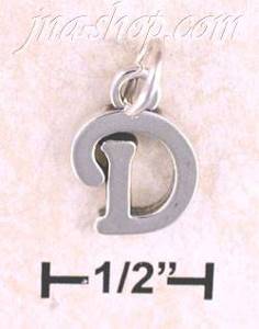 Sterling Silver "D" SCROLLED CHARM