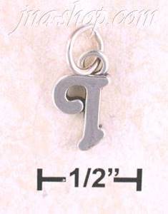Sterling Silver "I" SCROLLED CHARM