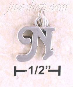 Sterling Silver "N" SCROLLED CHARM