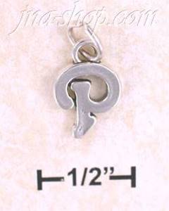 Sterling Silver "P" SCROLLED CHARM