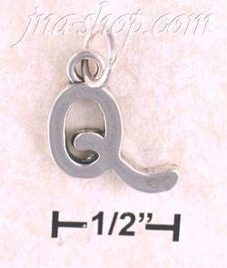 Sterling Silver "Q" SCROLLED CHARM