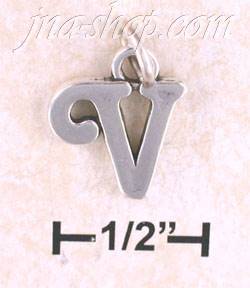 Sterling Silver "V" SCROLLED CHARM